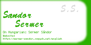 sandor sermer business card