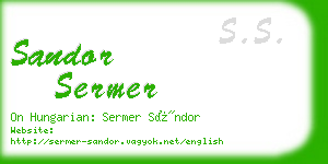 sandor sermer business card